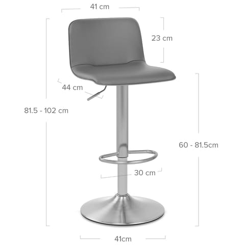 Cape Brushed Steel Stool Grey