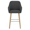 Rio Wooden Stool Charcoal Fabric