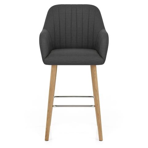 Rio Wooden Stool Charcoal Fabric