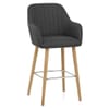 Rio Wooden Stool Charcoal Fabric