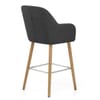 Rio Wooden Stool Charcoal Fabric