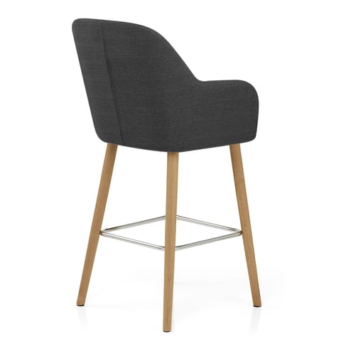 Rio Wooden Stool Charcoal Fabric