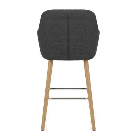 Rio Wooden Stool Charcoal Fabric