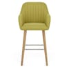 Rio Wooden Stool Green Fabric