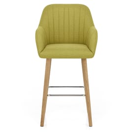 Rio Wooden Stool Green Fabric