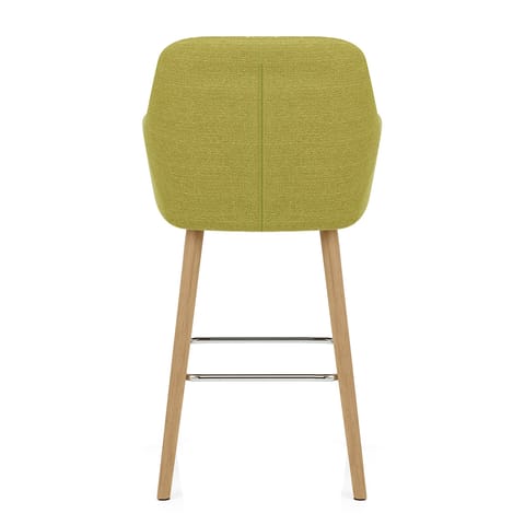 Rio Wooden Stool Green Fabric