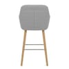 Rio Wooden Stool Grey Fabric