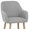 Rio Wooden Stool Grey Fabric