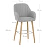 Rio Wooden Stool Grey Fabric