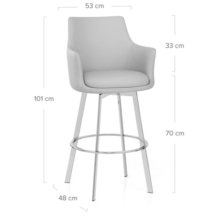 Casa Bar Stool Light Grey Dimensions