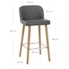 Pacific Wooden Stool Grey