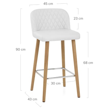 Pacific Wooden Stool White Dimensions