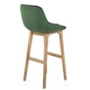 Miami Wooden Stool Green Velvet