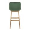 Miami Wooden Stool Green Velvet