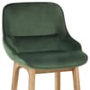 Miami Wooden Stool Green Velvet