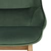 Miami Wooden Stool Green Velvet