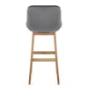 Miami Wooden Stool Grey Velvet