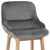 Miami Wooden Stool Grey Velvet