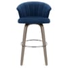 Concerto Wooden Stool Blue Velvet