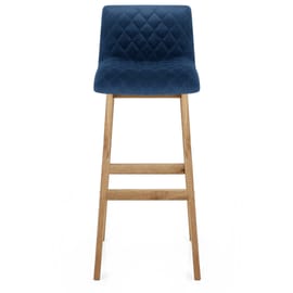 Colt Oak Stool Blue Velvet