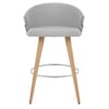 Neo Wooden Stool Grey Fabric