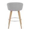 Neo Wooden Stool Grey Fabric