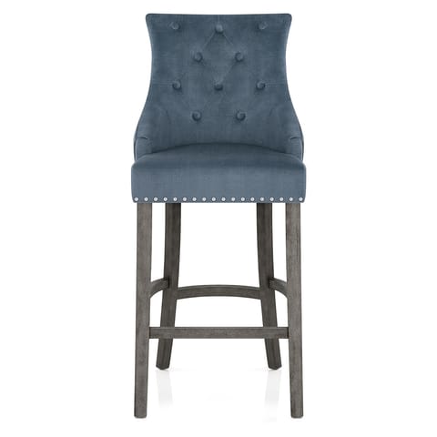 Ascot Bar Stool Blue Fabric