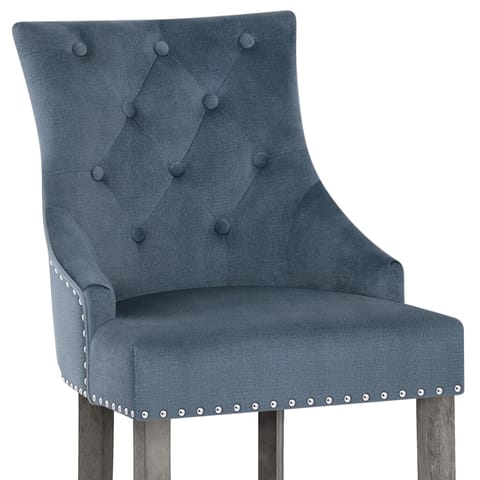 Ascot Bar Stool Blue Fabric