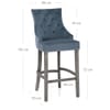 Ascot Bar Stool Blue Fabric