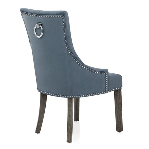Ascot Dining Chair Blue Fabric