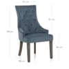 Ascot Dining Chair Blue Fabric