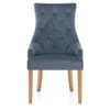 Ascot Oak Dining Chair Blue Fabric