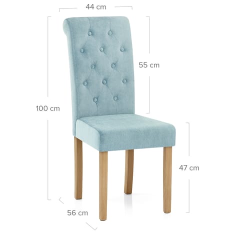 Portland Dining Chair Blue Fabric