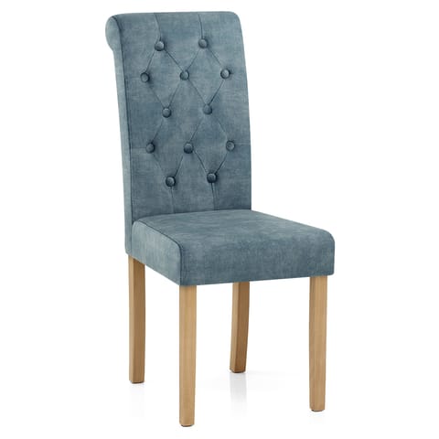 Portland Dining Chair Blue Velvet