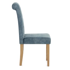 Portland Dining Chair Blue Velvet