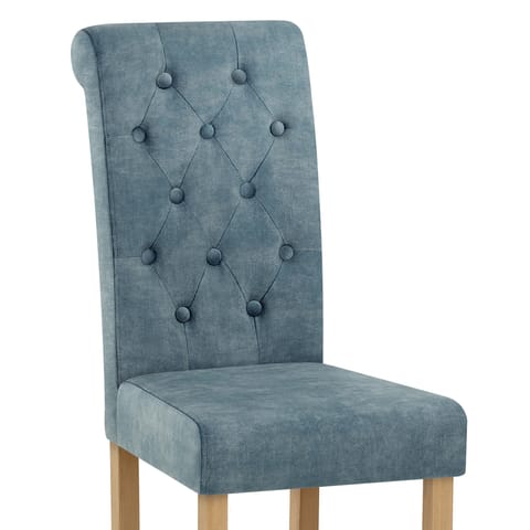 Portland Dining Chair Blue Velvet