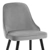 Glam Dining Chair Grey Velvet