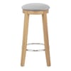 Ikon Kitchen Stool Oak & Grey Velvet
