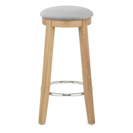 Ikon Kitchen Stool Oak & Grey Velvet