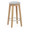 Ikon Kitchen Stool Oak & Grey Velvet