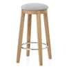Ikon Kitchen Stool Oak & Grey Velvet