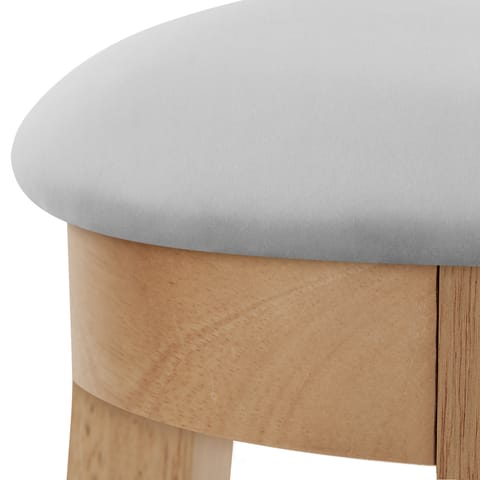 Ikon Kitchen Stool Oak & Grey Velvet