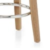 Ikon Kitchen Stool Oak & Grey Velvet