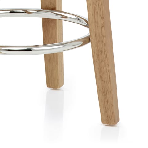 Ikon Kitchen Stool Oak & Grey Velvet