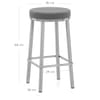 Vision Brushed Steel Stool Grey