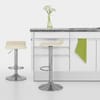 Mars Brushed Steel Bar Stool Cream