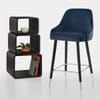 Glam Bar Stool Blue Velvet