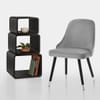 Glam Dining Chair Grey Velvet