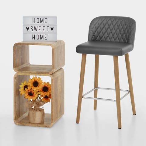 Pacific Wooden Stool Grey