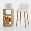 Pacific Wooden Stool White